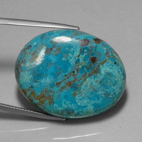 Crisocolla naturale multicolore da 41,09 ct, taglio ovale, opaco