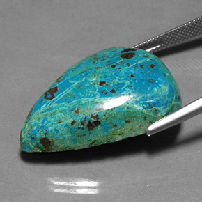 Crisocolla naturale multicolore da 36,53 ct, taglio a pera, opaco
