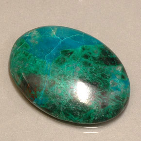 Crisocolla naturale multicolore da 20,04 ct, taglio ovale, opaco