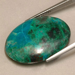 Crisocolla naturale multicolore da 20,04 ct, taglio ovale, opaco