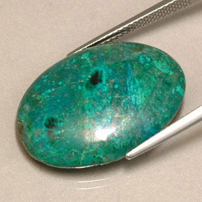 Crisocolla naturale multicolore da 16,38 ct, taglio ovale, opaco