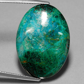 Crisocolla naturale multicolore da 19,52 ct, taglio ovale, opaco