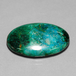 Crisocolla naturale multicolore da 19,52 ct, taglio ovale, opaco