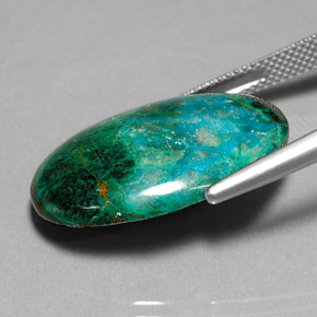 Crisocolla naturale multicolore da 19,52 ct, taglio ovale, opaco