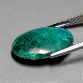Crisocolla naturale multicolore da 20,30 ct, taglio ovale, opaco