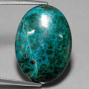 Crisocolla naturale multicolore da 21,92 ct, taglio ovale, opaco