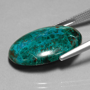 Crisocolla naturale multicolore da 21,92 ct, taglio ovale, opaco