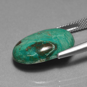 Crisocolla naturale verde da 7,78 ct, taglio ovale, opaco