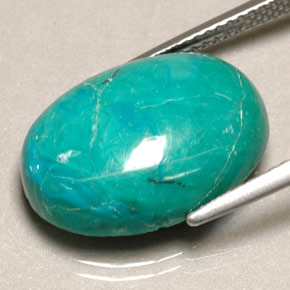 Crisocolla naturale verde da 8,90 ct, taglio ovale, opaco