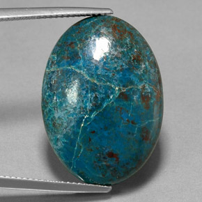 Crisocolla naturale multicolore da 16,93 ct, taglio ovale, opaco