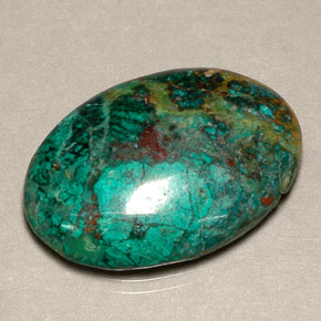Crisocolla naturale multicolore da 18,89 ct, taglio ovale, opaco