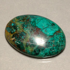 Crisocolla naturale multicolore da 18,89 ct, taglio ovale, opaco