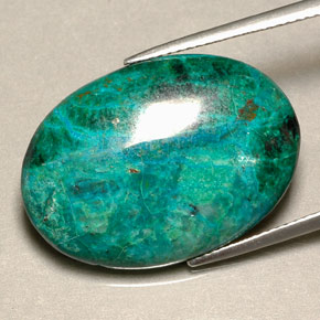 Crisocolla naturale multicolore da 19,56 ct, taglio ovale, opaco
