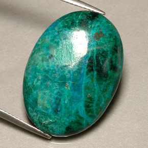 Crisocolla naturale multicolore da 19,56 ct, taglio ovale, opaco