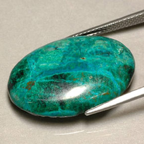Crisocolla naturale multicolore da 19,56 ct, taglio ovale, opaco