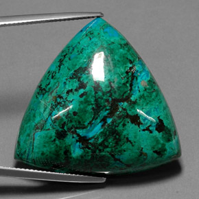 Crisocolla naturale multicolore da 63,50 ct, trillion, opaco