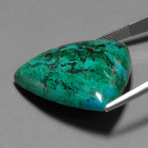 Crisocolla naturale multicolore da 63,50 ct, trillion, opaco