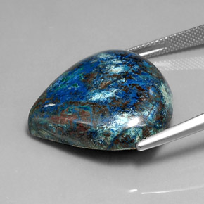 Crisocolla naturale multicolore da 35,70 ct, taglio a pera, opaco