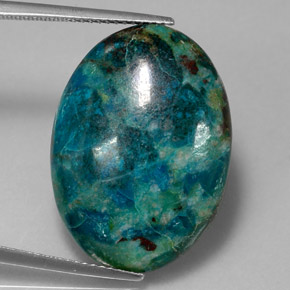 Crisocolla naturale multicolore da 18,82 ct, taglio ovale, opaco