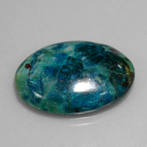 Crisocolla naturale multicolore da 18,82 ct, taglio ovale, opaco