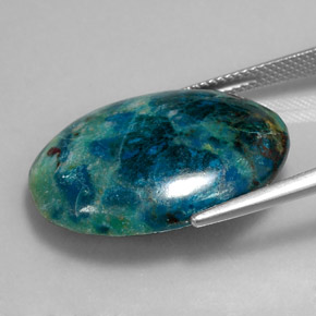 Crisocolla naturale multicolore da 18,82 ct, taglio ovale, opaco