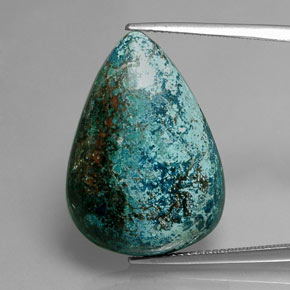 Crisocolla naturale multicolore da 20,31 ct, taglio a pera, opaco