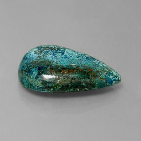 Crisocolla naturale multicolore da 20,31 ct, taglio a pera, opaco