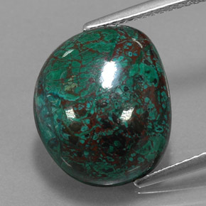 Crisocolla naturale multicolore da 10,77 ct, forma fantasia, opaco