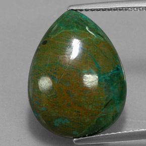Crisocolla naturale multicolore da 14,38 ct, taglio a pera, opaco