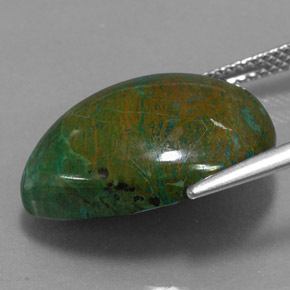 Crisocolla naturale multicolore da 14,38 ct, taglio a pera, opaco