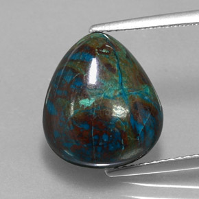 Crisocolla naturale multicolore da 7,15 ct, taglio a pera, opaco