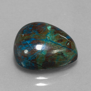 Crisocolla naturale multicolore da 7,15 ct, taglio a pera, opaco