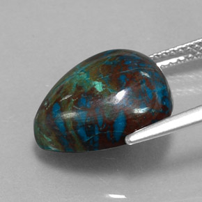 Crisocolla naturale multicolore da 7,15 ct, taglio a pera, opaco