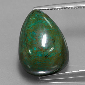 Crisocolla naturale multicolore da 15,79 ct, taglio a pera, opaco