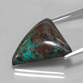Crisocolla Multicolore naturale da 21.93 ct, Taglio trillion, Opaco