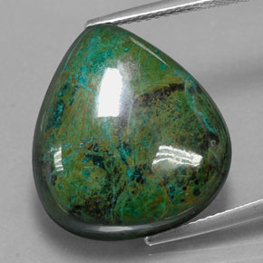 Crisocolla naturale multicolore da 25,83 ct, taglio a pera, opaco