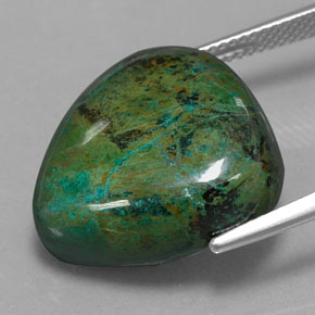 Crisocolla naturale multicolore da 25,83 ct, taglio a pera, opaco