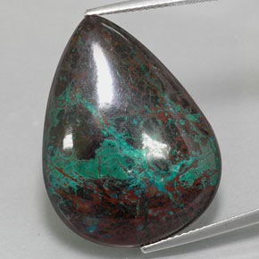 Crisocolla naturale multicolore da 32,52 ct, taglio a pera, opaco