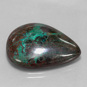 Crisocolla naturale multicolore da 32,52 ct, taglio a pera, opaco