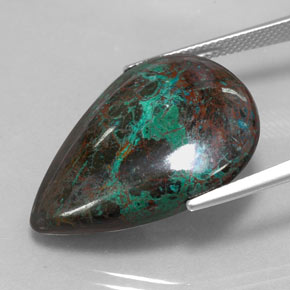 Crisocolla naturale multicolore da 32,52 ct, taglio a pera, opaco