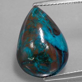 Crisocolla naturale multicolore da 8,85 ct, taglio a pera, opaco