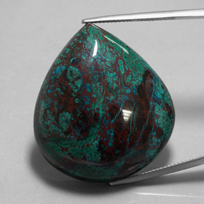 Crisocolla naturale multicolore da 98,92 ct, taglio a pera, opaco