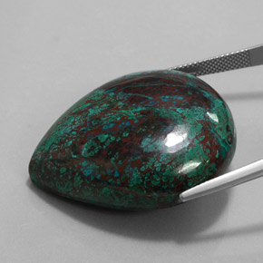 Crisocolla naturale multicolore da 98,92 ct, taglio a pera, opaco