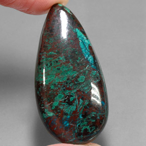 Crisocolla naturale multicolore da 58,53 ct, taglio a pera, opaco