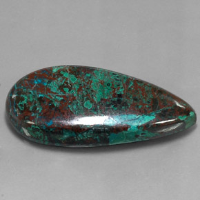 Crisocolla naturale multicolore da 58,53 ct, taglio a pera, opaco