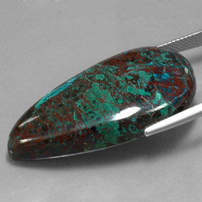 Crisocolla naturale multicolore da 58,53 ct, taglio a pera, opaco
