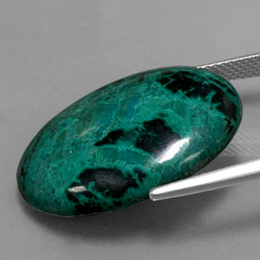 Crisocolla naturale multicolore da 20,62 ct, taglio ovale, opaco