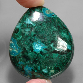 Crisocolla naturale multicolore da 95,08 ct, taglio a pera, opaco