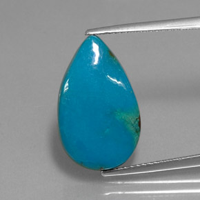 Crisocolla naturale multicolore da 6,88 ct, taglio a pera, opaco