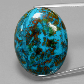 Crisocolla naturale multicolore da 47,87 ct, taglio ovale, opaco